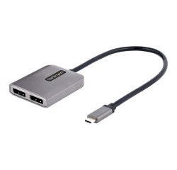 StarTech.com Hub USB-C MST à 2 ports - Adaptateur Multi-Moniteur USB Type-C vers 2x DisplayPort pour Ordinateur Portable - Dual-DP jusqu'à 4K 60Hz avec DP 1.4 Alt Mode & DSC - HDR - Câble de 30 cm - Windows Uniquement