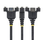 StarTech.com Cable de Montaje en Panel USB-A de 2m - Alargador USB Macho a Hembra - Cable Adaptador Extensor USB de 5Gbps