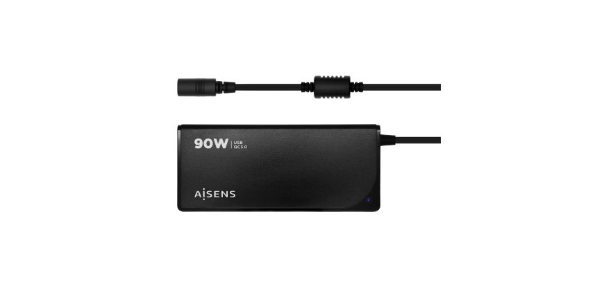 AISENS ASLC-90WAUTO-BK adaptador e inversor de corriente Interior 90 W Negro