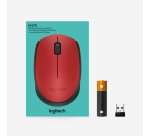 Logitech M171 - muis - 2.4 GHz - zwart, rood