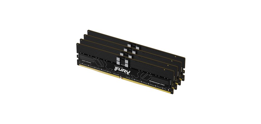 Kingston Technology FURY 64 Go 6400 MT/s DDR5 ECC Reg CL32 DIMM (kit de 4) Renegade Pro XMP