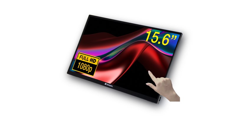 Verbatim 49592 computer monitor 39.6 cm (15.6") 1920 x 1080 pixels Full HD LCD Touchscreen Black