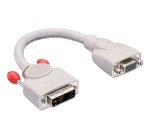 Lindy 41222 adaptador de cable de vídeo 0,2 m DVI-A VGA (D-Sub) Gris