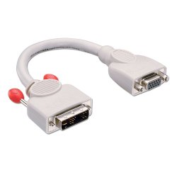 Lindy 41222 adaptador de cable de vídeo 0,2 m DVI-A VGA (D-Sub) Gris
