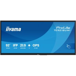 iiyama TE9218UWI-B1AG Écran d'affichage dynamique Écran plat interactif 2,32 m (91.5") LED Wifi 500 cd/m² 5K Ultra HD Noir Écran tactile Intégré dans le processeur Android 16/7