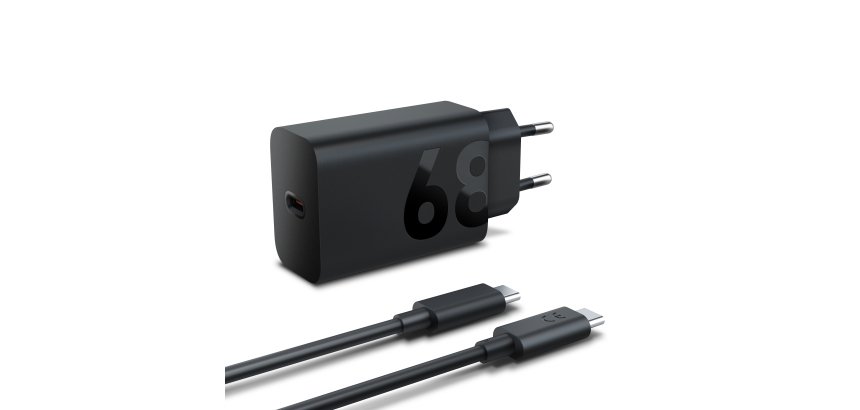 Lenovo 68W USB-C GaN Wall Charger, alimentatore da Parete USB-C 68W con Cavo 1,5m 6A, Caricabatterie a Ricarica Rapida e Sicura per Tablet, PC e Dispositivi Compatibili