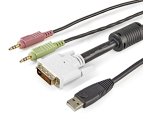 StarTech.com Cable KVM 4 en 1 de 1,8m con DVI USB Audio y Micrófono