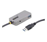 StarTech.com Hub USB-A à 4 Ports - Câble d'Extension USB 3.0 de 10m - Prolongateur USB Actif/Alimenté par Bus, Alimentation Optionnelle de 20W Incluse - Hub USB Type-A avec Protection ESD de Niveau 2