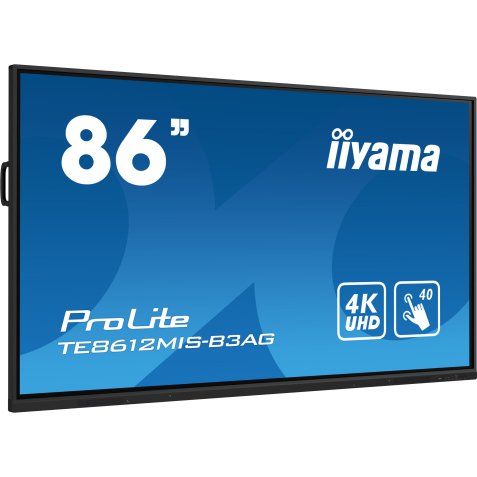 iiyama TE8612MIS-B3AG Écran d'affichage dynamique En forme de kiosk 2,18 m (86") LCD Wifi 400 cd/m² 4K Ultra HD Noir Écran tactile Intégré dans le processeur Android 11 24/7