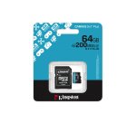 Kingston Technology Carte microSDXC Canvas Go Plus Gen4 200 Mo/s A2 U3 V30 64 Go + adaptateur