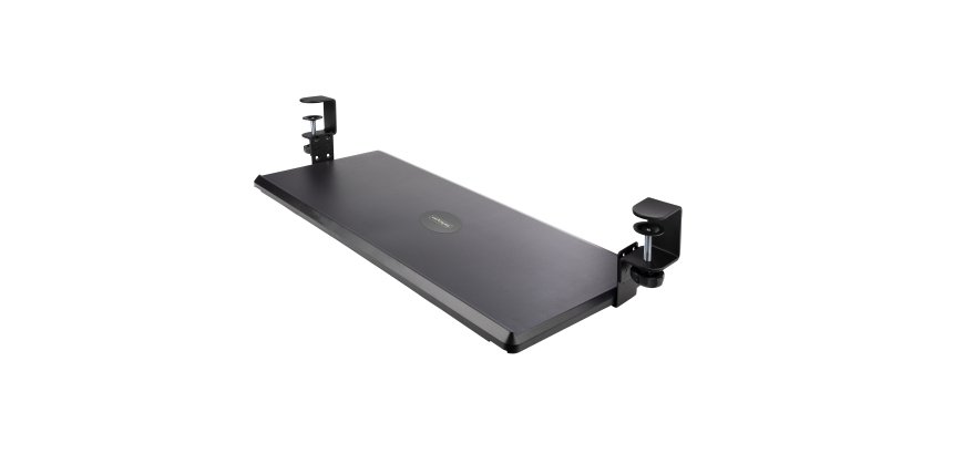StarTech.com Support Clavier Coulissant Sous Bureau - Support Clavier Ergonomique à Pince en C - Tiroir Clavier Coulissant, Jusqu'à 12kg - Tablette Coulissante, Clavier et Souris - Porte Clavier (100/120 ou 140mm)