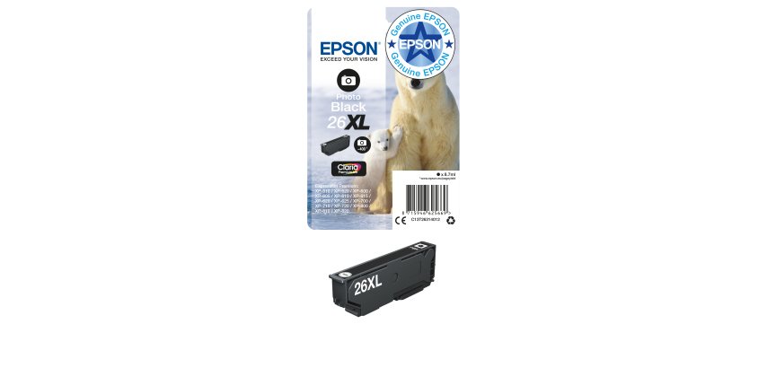 Epson Polar bear 26XL Claria Premium Single Photo Black Ink