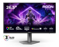 AOC AGON PRO AG276QKD2 computer monitor 67.3 cm (26.5") 2560 x 1440 pixels Quad HD QD-OLED Black, Grey