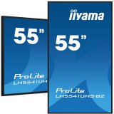 iiyama LH5541UHS-B2 Écran d'affichage dynamique En forme de kiosk 138,7 cm (54.6") LCD 500 cd/m² 4K Ultra HD Noir Intégré dans le processeur 18/7