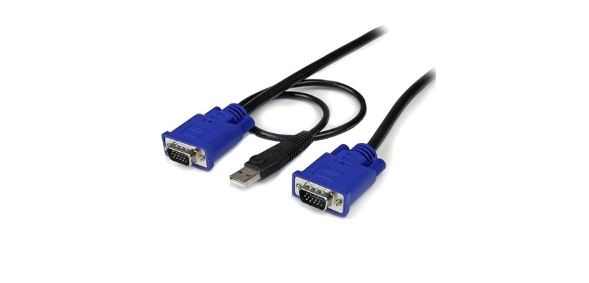 StarTech.com Cable KVM de 3m Ultra Delgado Todo en Uno VGA USB HD15 - 10ft Pies 2 en 1