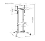 AISENS Soporte De Suelo Eco Con Rueda, Bandeja Para DVD Para Monitor/TV 45kg De 37-70, Negro