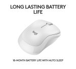 Logitech M240 Silent mouse Travel Ambidextrous RF Wireless + Bluetooth 4000 DPI