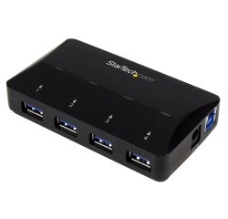 StarTech.com 4-Port USB 3.0 Hub plus Dedicated Charging Port - 1 x 2.4A Port~4-Port USB 3.0 Hub (5Gbps) plus Dedicated Charging Port - 1 x 2.4A Port