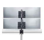 StarTech.com Desk Mount For 2x Vertically Stacked Monitors, Dual 49", Total 70lb (32kg), C-Clamp, Quick-Release VESA System, Widescreen 16:9/Ultrawide 32:9, TAA