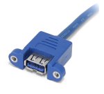 StarTech.com Câble USB 3.0 (5Gbps) 2 ports monté sur panneau – Câble USB A vers adaptateur carte mère F/F