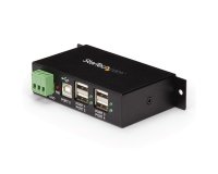 StarTech.com 4-Port USB 2.0 Hub - Metal Industrial USB-A Hub - Din Rail, Wall or Desk Mountable USB Data Hub - TAA Compliant USB Expander Hub