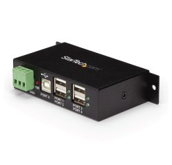 StarTech.com Hub USB 2.0 4 ports - Hub USB-A industriel en métal - Hub de données USB montable sur rail DIN, mur ou bureau - Hub d'extension USB conforme TAA