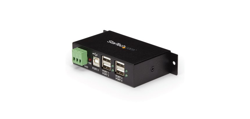StarTech.com Hub USB 2.0 4 ports - Hub USB-A industriel en métal - Hub de données USB montable sur rail DIN, mur ou bureau - Hub d'extension USB conforme TAA