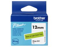 Brother BTAG-G31 ruban d'étiquette Noir sur vert