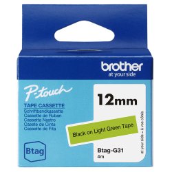 Brother BTAG-G31 ruban d'étiquette Noir sur vert