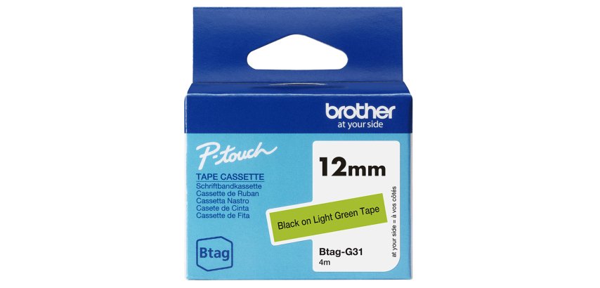 Brother BTAG-G31 ruban d'étiquette Noir sur vert