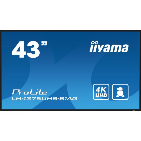 iiyama ProLite Écran plat de signalisation numérique 108 cm (42.5") LCD Wifi 500 cd/m² 4K Ultra HD Noir Intégré dans le processeur Android 11 24/7