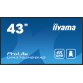 iiyama ProLite Écran plat de signalisation numérique 108 cm (42.5") LCD Wifi 500 cd/m² 4K Ultra HD Noir Intégré dans le processeur Android 11 24/7