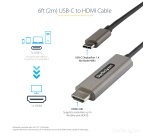 StarTech.com 6.6ft (2m) USB C to HDMI Cable 4K 60Hz w/ HDR10 - Ultra HD USB Type-C to 4K HDMI 2.0b Video Adapter Cable - USB-C to HDMI HDR Monitor/Display Converter - DP 1.4 Alt Mode HBR3