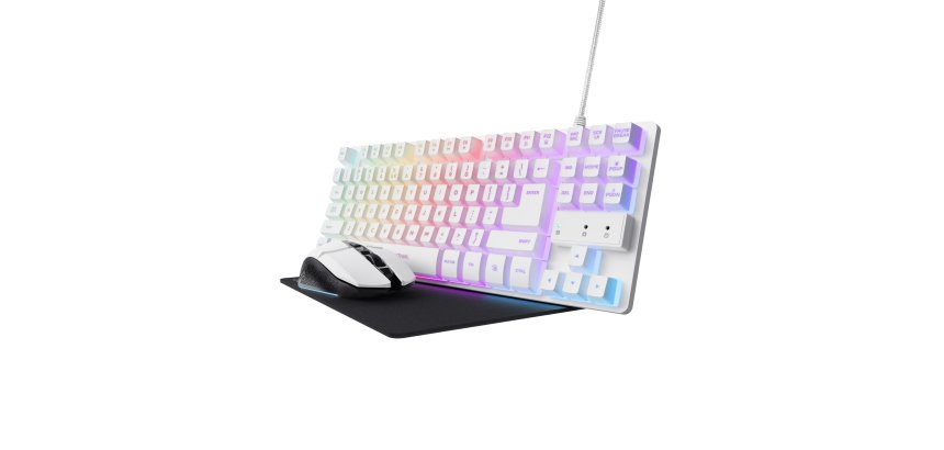 Trust GXT 794W tastiera Mouse incluso Gaming USB QWERTY Italiano Bianco