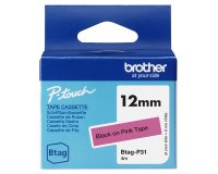 Brother BTAG-P31 – Ruban adhésif noir sur rose, 12 mm de large, non laminé