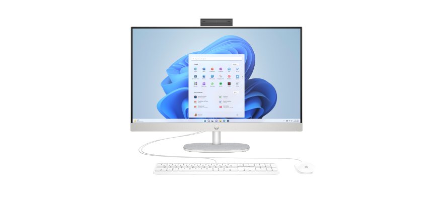 HP All-in-One 27-cr0074nf PC AMD Ryzen™ 7 7730U 68,6 cm (27") 1920 x 1080 pixels 16 Go DDR4-SDRAM 512 Go SSD Windows 11 Home Wi-Fi 6 (802.11ax) Blanc