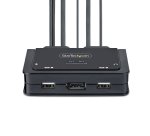 StarTech.com Switch KVM à Câble Hybride USB-C DisplayPort à 2 Ports, 4K 60Hz - Commutateur KVM avec Câbles hôtes intégrés USB-C/DisplayPort/Audio de 1,2m - Switch KVM USB-C Alimenté par Bus, Commutation à distance