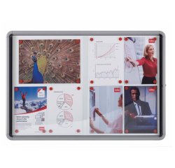 Vitrine d'affichage magnétique porte coulissante Premium Plus fermeture à clé capacité 15 feuilles