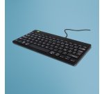 R-Go Tools Clavier ergonomique R-Go Compact Break, clavier compact avec logiciel de pause,AZERTY (FR), Filaire, noir