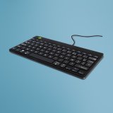 R-Go Tools Clavier ergonomique R-Go Compact Break, clavier compact avec logiciel de pause,AZERTY (FR), Filaire, noir