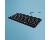 R-Go Tools Clavier ergonomique R-Go Compact Break, clavier compact avec logiciel de pause,AZERTY (FR), Filaire, noir