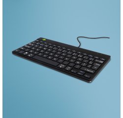 R-Go Tools Clavier ergonomique R-Go Compact Break, clavier compact avec logiciel de pause,AZERTY (FR), Filaire, noir