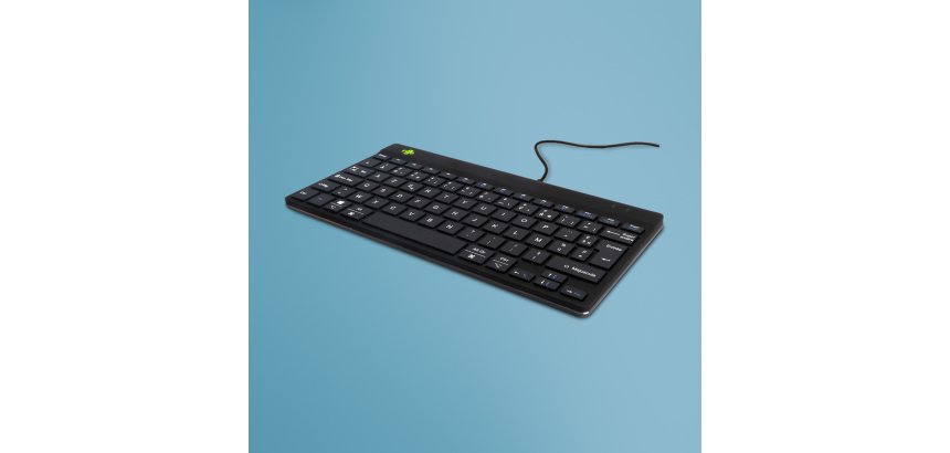 R-Go Tools Clavier ergonomique R-Go Compact Break, clavier compact avec logiciel de pause,AZERTY (FR), Filaire, noir