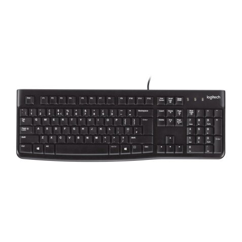 Logitech K120 Corded Keyboard tastiera Universale USB QWERTY US International Nero