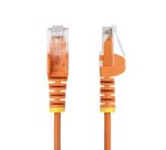StarTech.com Câble Ethernet CAT6 Orange Fin de 5m, Sans Accroc, 100W PoE, UTP, LSZH, Fil de Cuivre Pur 28AWG, Cordon Patch Réseau RJ45 avec Serre-Câble, Contrôlé Fluke