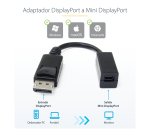 Cable de 15cm Adaptador DisplayPort Macho a Mini DisplayPort Hembra - DP a Mini DP - Negro