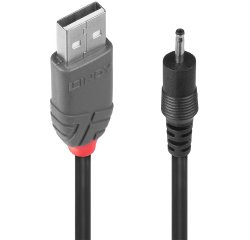 Lindy 70265 cavo di alimentazione Nero 1,5 m USB A EIAJ-01 (2.5 mm, 0.7 mm)