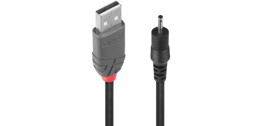 Lindy 70265 cavo di alimentazione Nero 1,5 m USB A EIAJ-01 (2.5 mm, 0.7 mm)