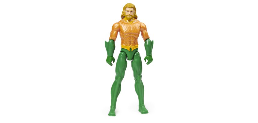 DC Comics AQUAMAN Personaggio AQUAMAN 30 cm Personaggio in scala 30 cm con decorazioni originali, mantello e 11 punti di articolazione - Giocattoli per bambini e bambine dai 3 anni