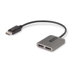 StarTech.com Répartiteur DisplayPort 1.4 pour Deux Moniteurs, Adaptateur DisplayPort vers 2x DP pour Plusieurs Moniteurs, Hub MST pour Ordinateur 5K 60Hz, Câble Extra-Long Intégré - Windows Uniquement